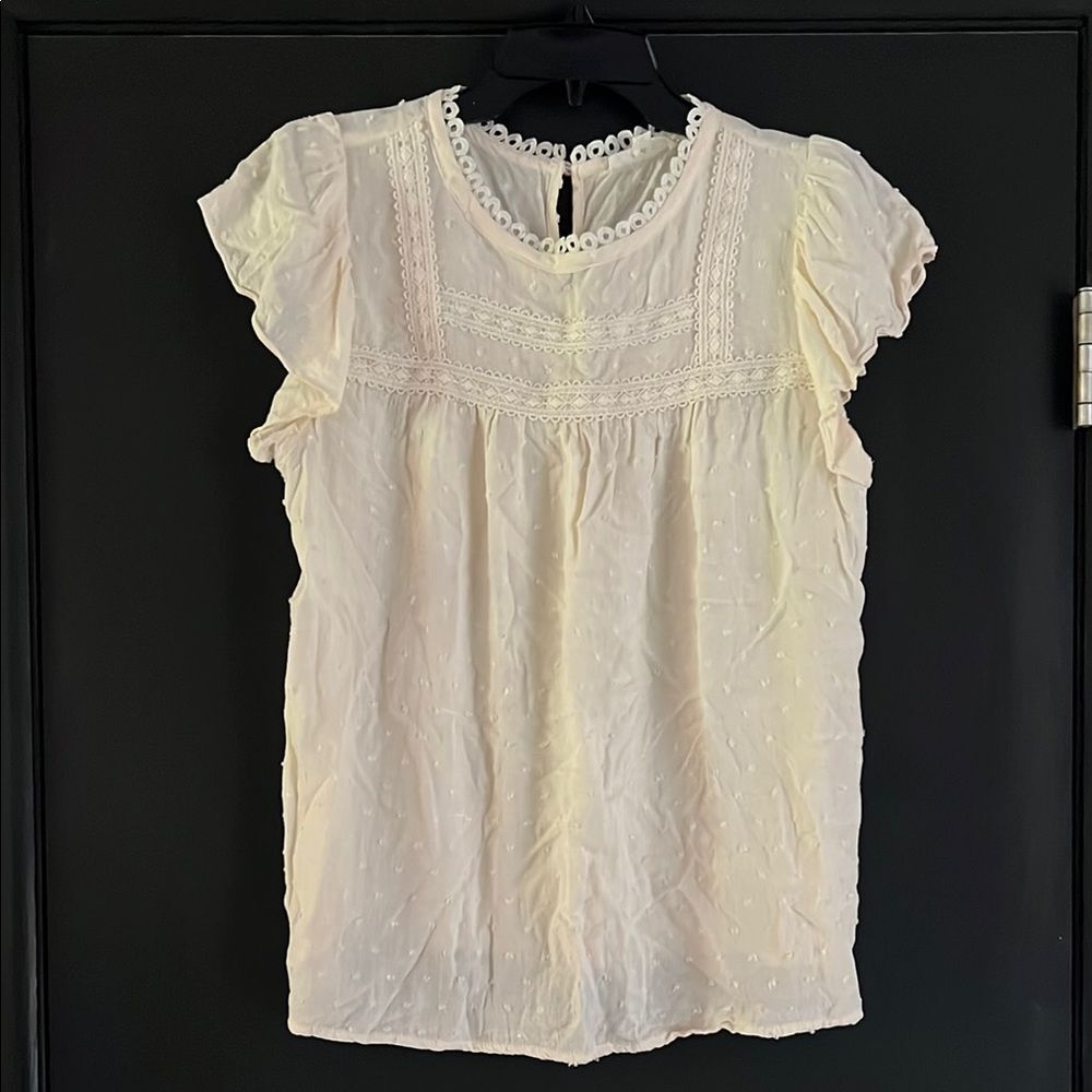 Mine Cream Relaxed Ruffled Blouse